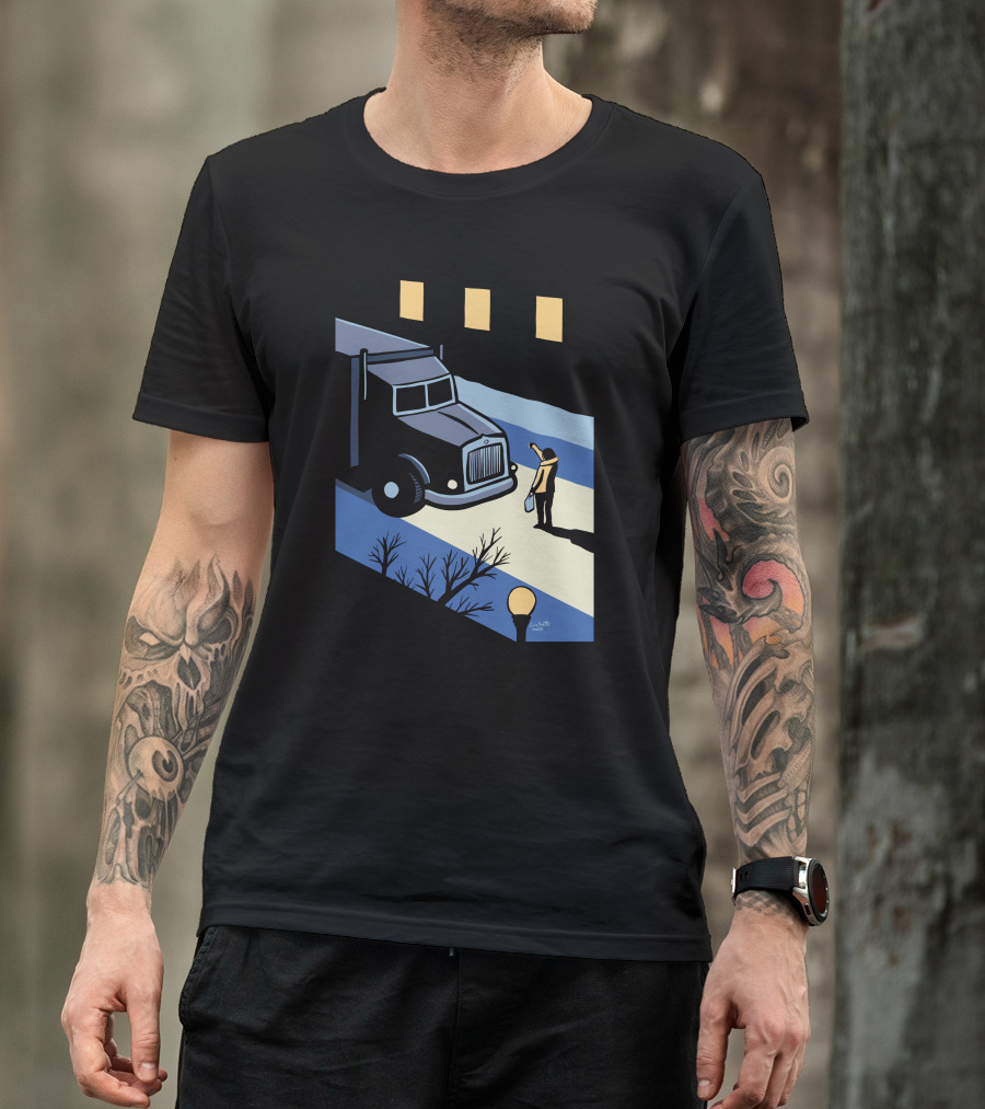Marika Morris Stand Up Thumbs Down Colin White Truck Night Scene T-Shirt
