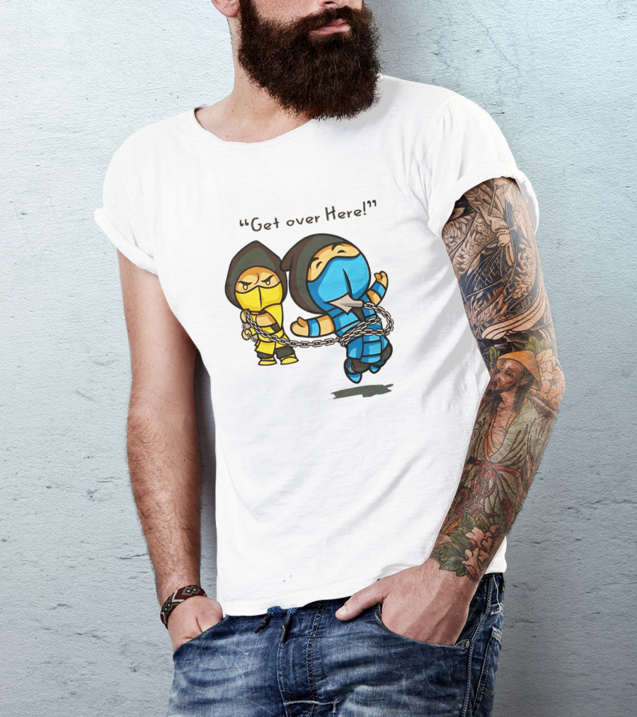 Mortal Kombat Scorpion Chibi Get Over Here The Krypt Classic Scene T-Shirt