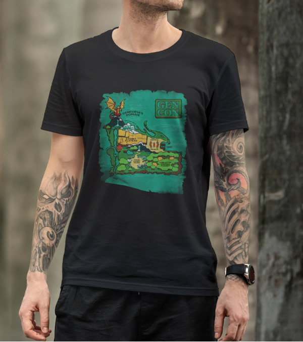 Gen Con Island Map Genevieve's Domain Exhibit Plateau Tabletop Forest T-Shirt