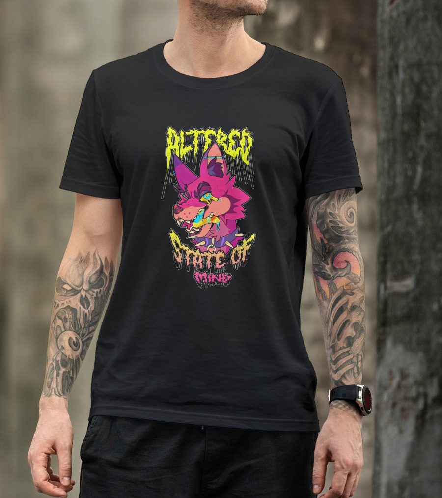 Altered State Of Mind Vivid Graphic Wolf Art Corelle Vairel T-Shirt
