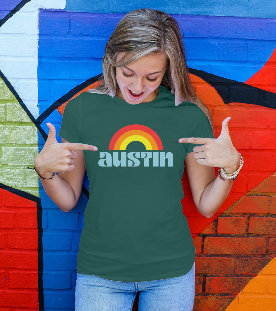 Austin Pride Rainbow Retro T-Shirt