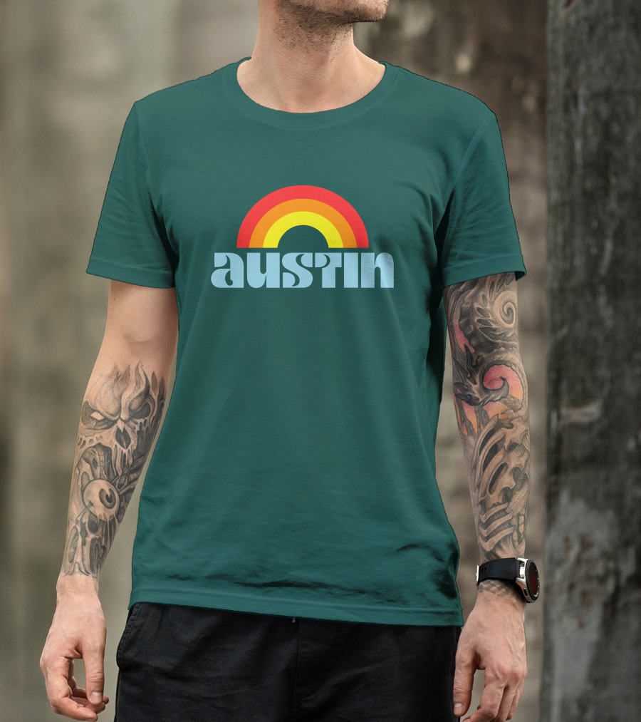 Austin Pride Rainbow Retro T-Shirt