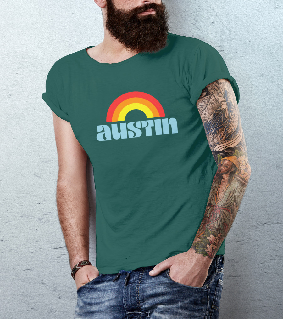Austin Pride Rainbow Retro T-Shirt