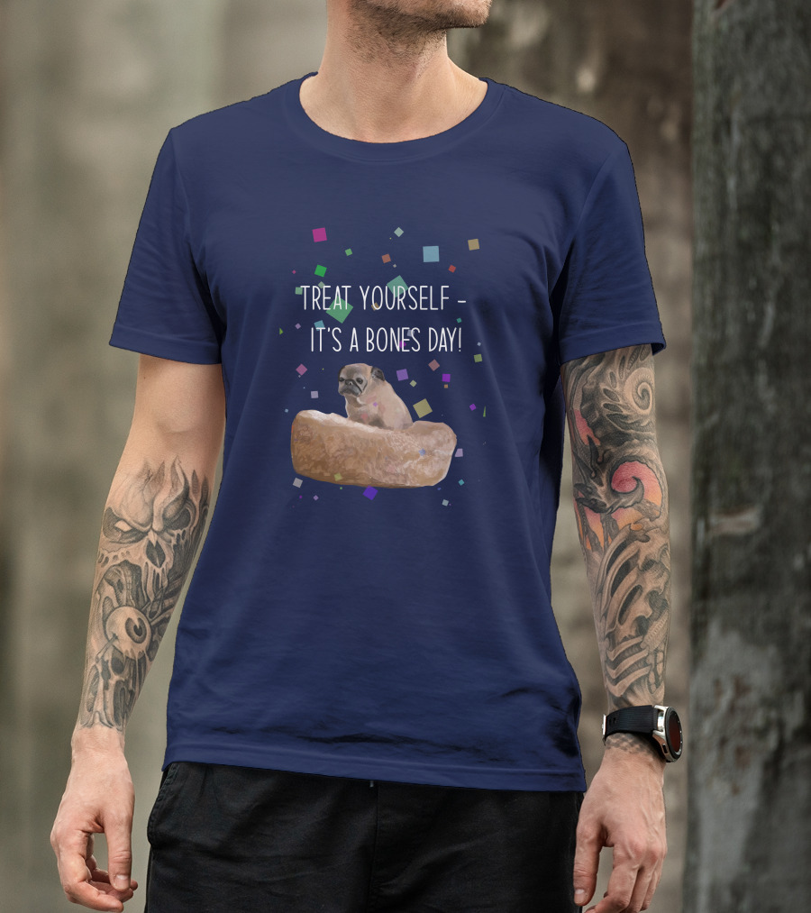 Treat Yourself It's A Bones Day NoodleThreadless Pug Confetti T-Shirt