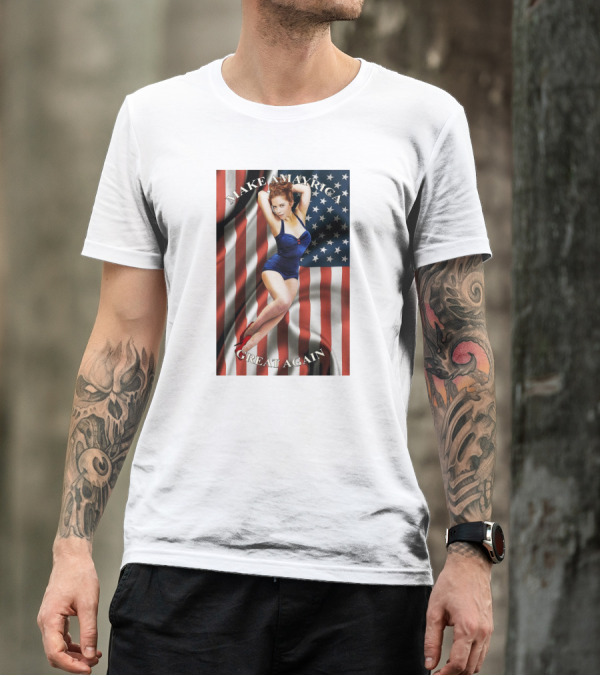 MAKE AMERICA GREAT AGAIN US FLAG PIN-UP MODEL T-Shirt