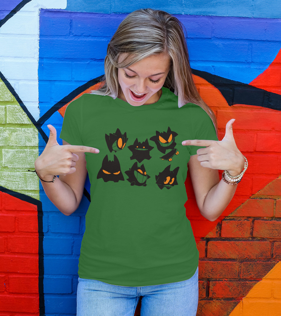 More Gengars 3Buddy And SNC Ghostly Faces Duo Skateboarding Collection T-Shirt