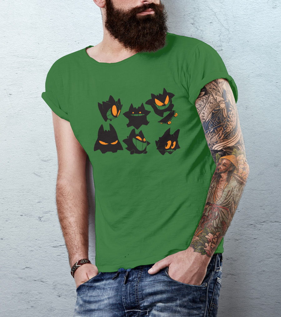 More Gengars 3Buddy And SNC Ghostly Faces Duo Skateboarding Collection T-Shirt