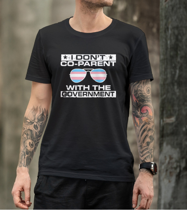 I Don't Co-Parent With The Government Sunglasses Trans Pride Flag T-Shirt
