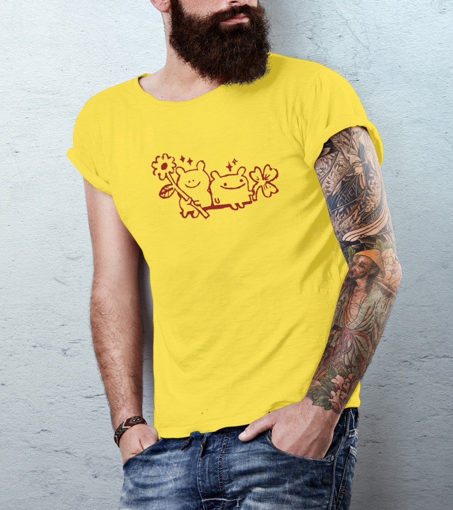 Megan Rose Ruiz Bear Friends Meg Zavala Cute Smiling Flower Duo T-Shirt