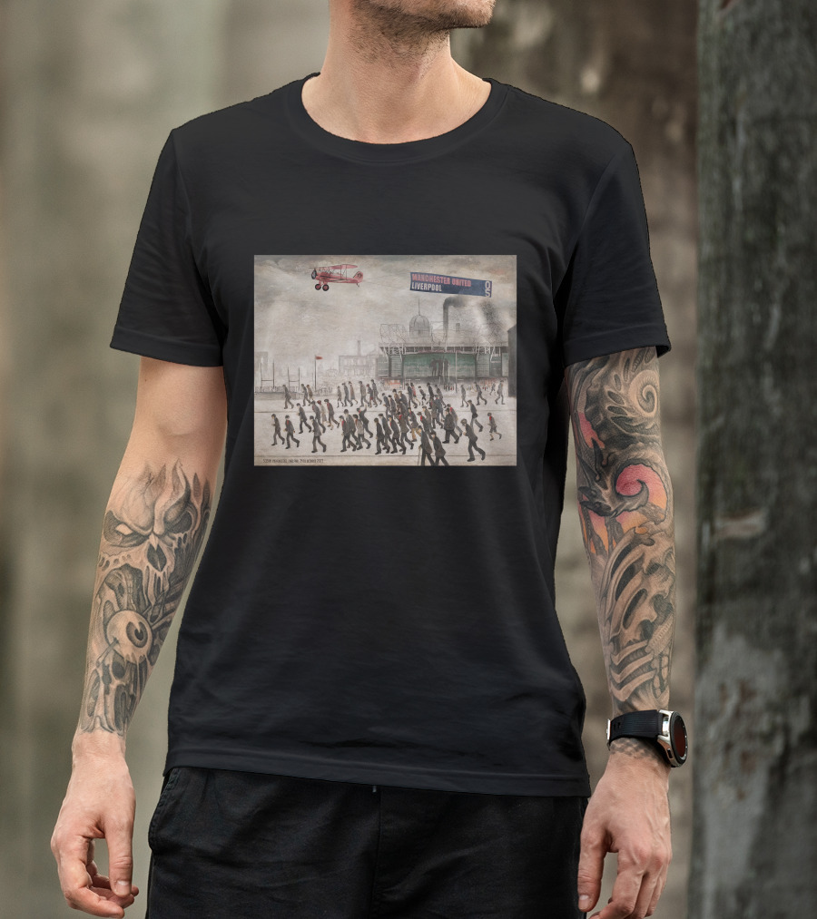 Proper Tees Merch Store Manchester United Liverpool Football Art Crowd Scene T-Shirt