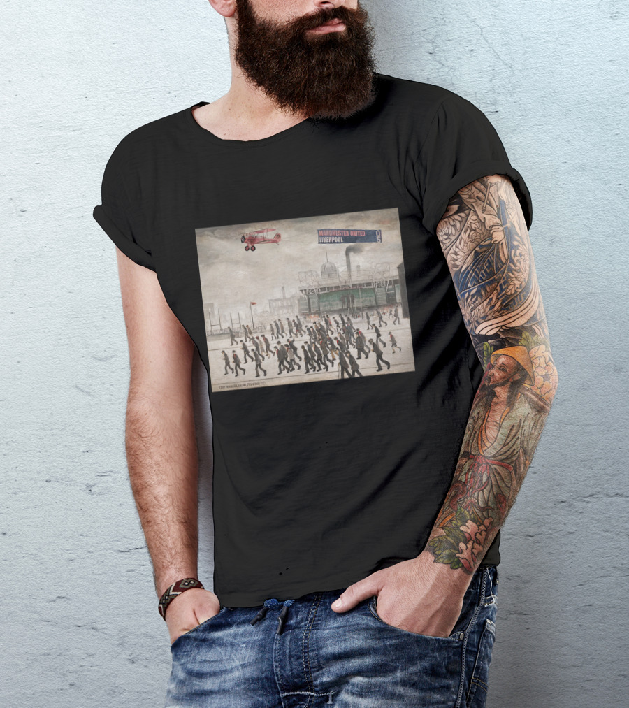 Proper Tees Merch Store Manchester United Liverpool Football Art Crowd Scene T-Shirt