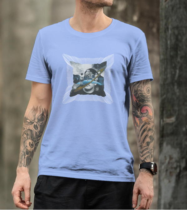 Captain James Brandiswm Inward Space Exploration Saturn Ring Vision T-Shirt