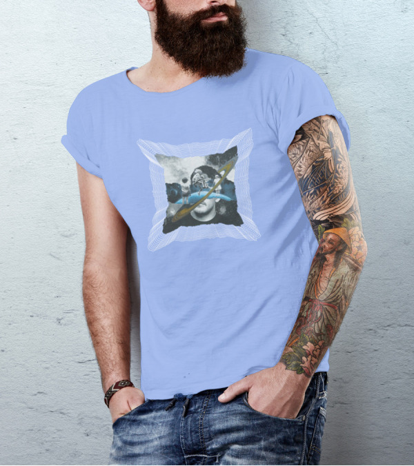 Captain James Brandiswm Inward Space Exploration Saturn Ring Vision T-Shirt