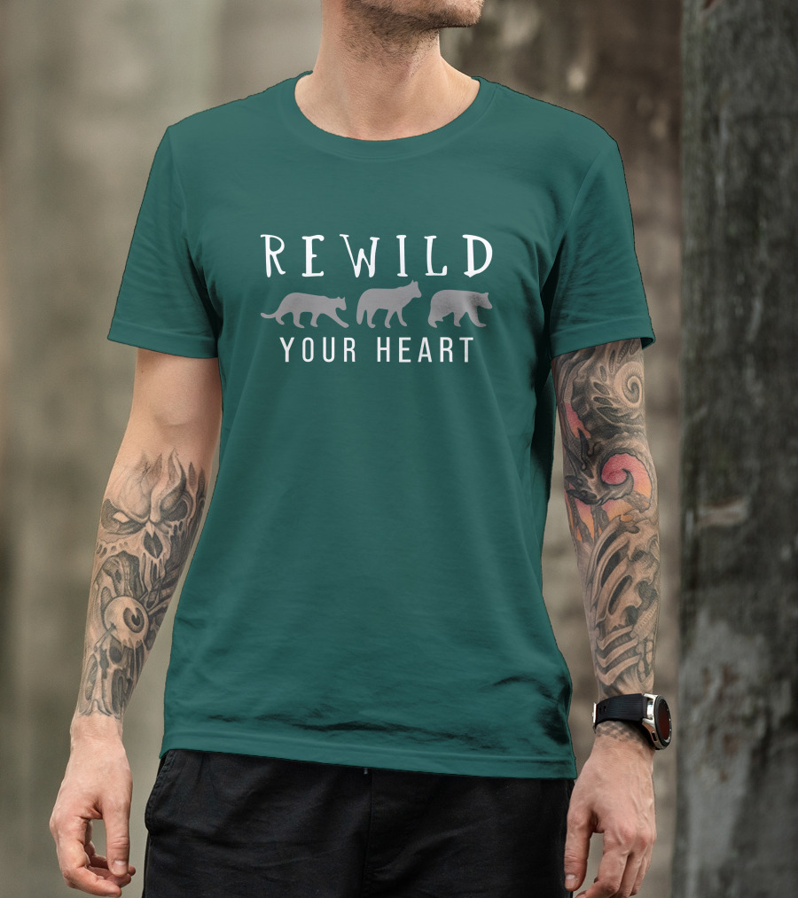 Wolf Conservation Center Store Nywolf Shop Rewild Your Heart Katie Hinde Wolves T-Shirt