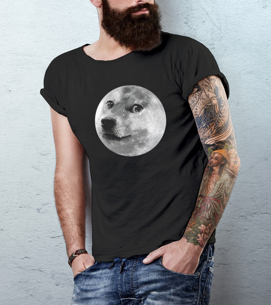Doge Moon Meme Iconography To The Moon T-Shirt