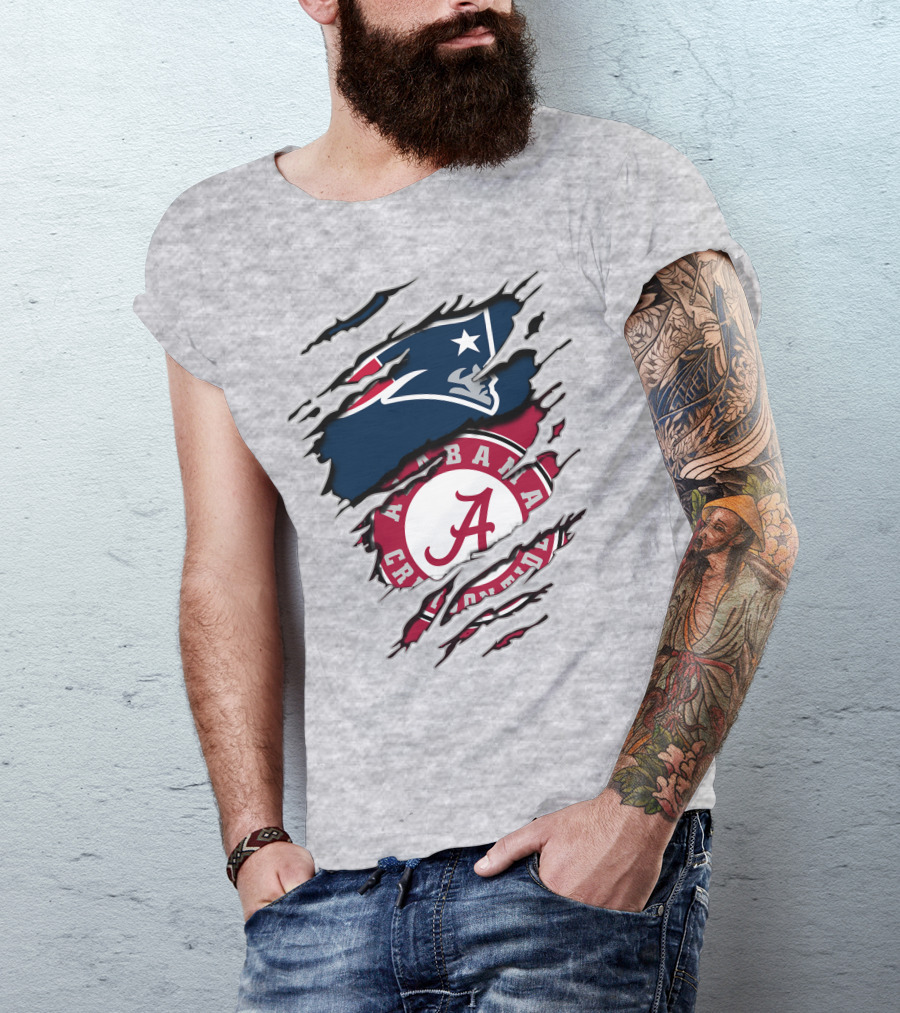 Alabama Crimson Tide Patriots Logo Mashup T-Shirt