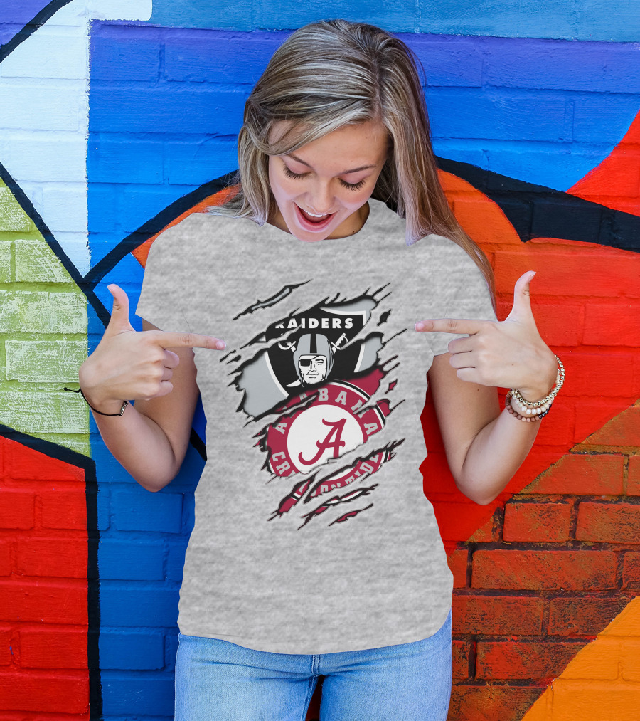 Alabama Crimson Tide Raiders Nfl Crossover T-Shirt