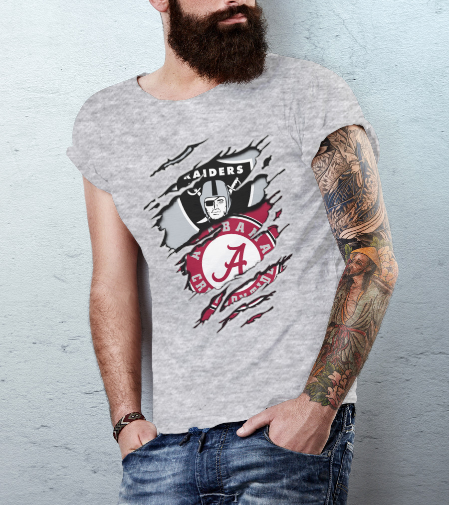 Alabama Crimson Tide Raiders Nfl Crossover T-Shirt
