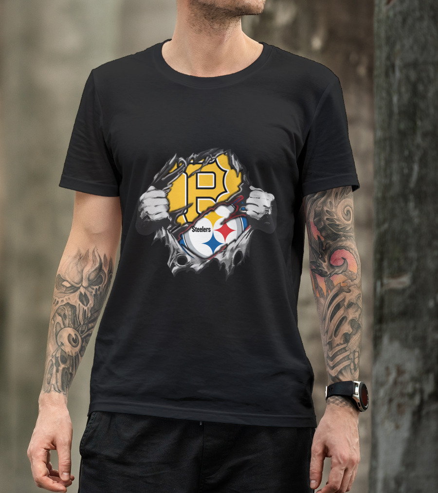 Steelers Pirates Logo Rip Fusion T-Shirt