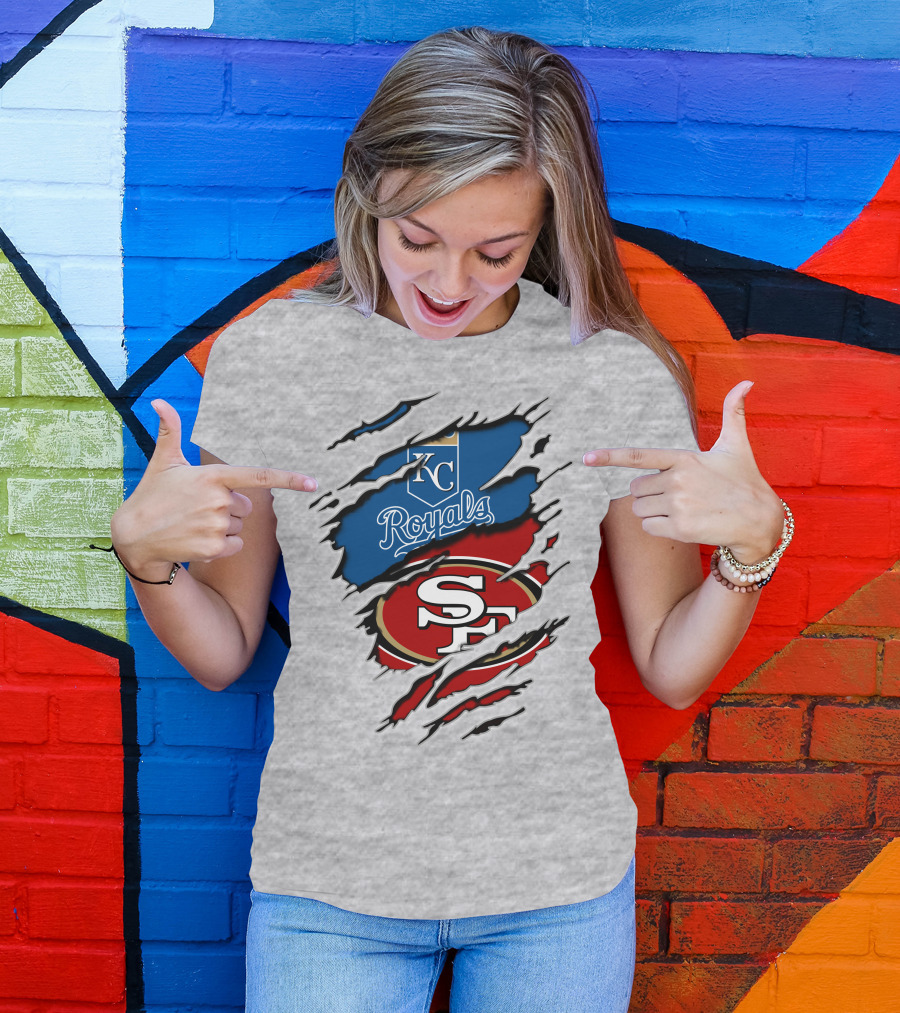 Kc Royals Sf 49ers Logo Mashup T-Shirt
