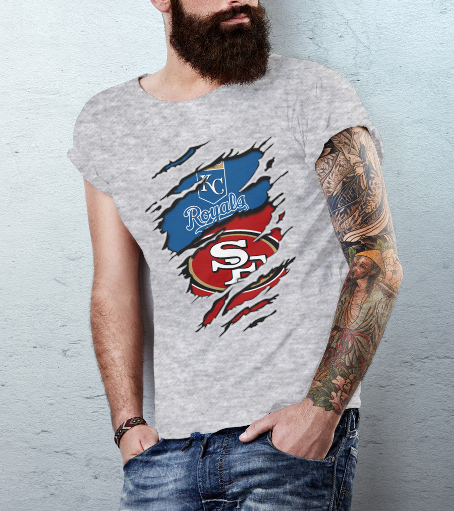 Kc Royals Sf 49ers Logo Mashup T-Shirt