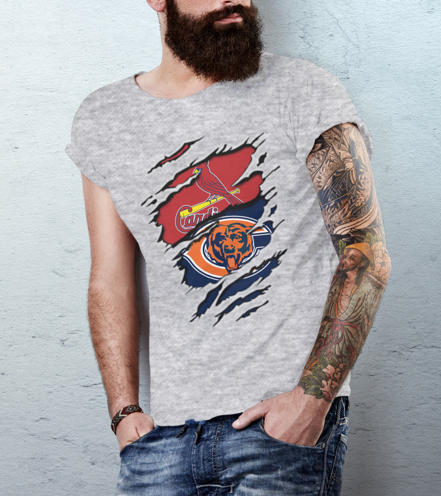 Chicago Bears And St. Louis Cardinals Logo Mashup T-Shirt