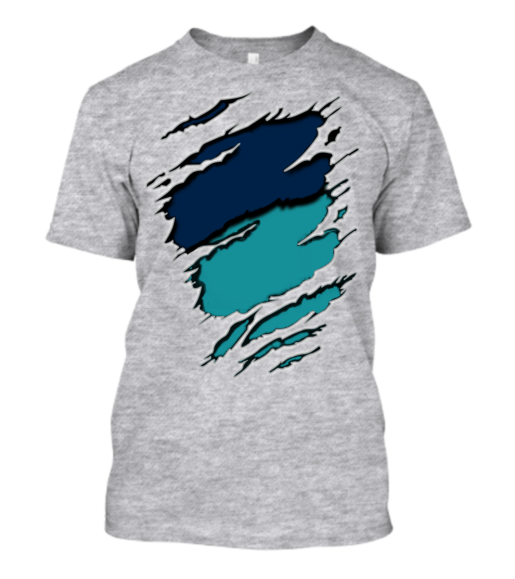 Do Ya Miami Dolphins Teal And Navy Claw Marks T-Shirt