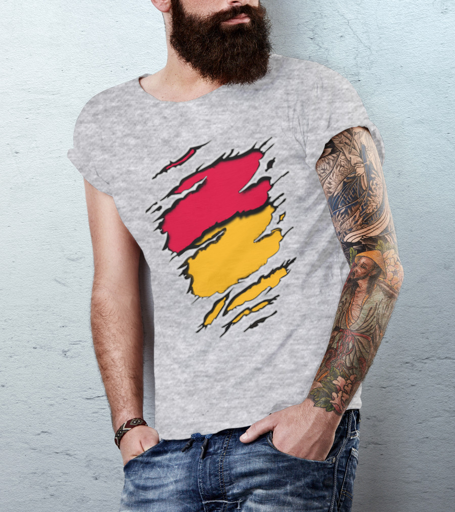 Pac Bra Claw Marks Design Red Yellow Scratch Marks T-Shirt