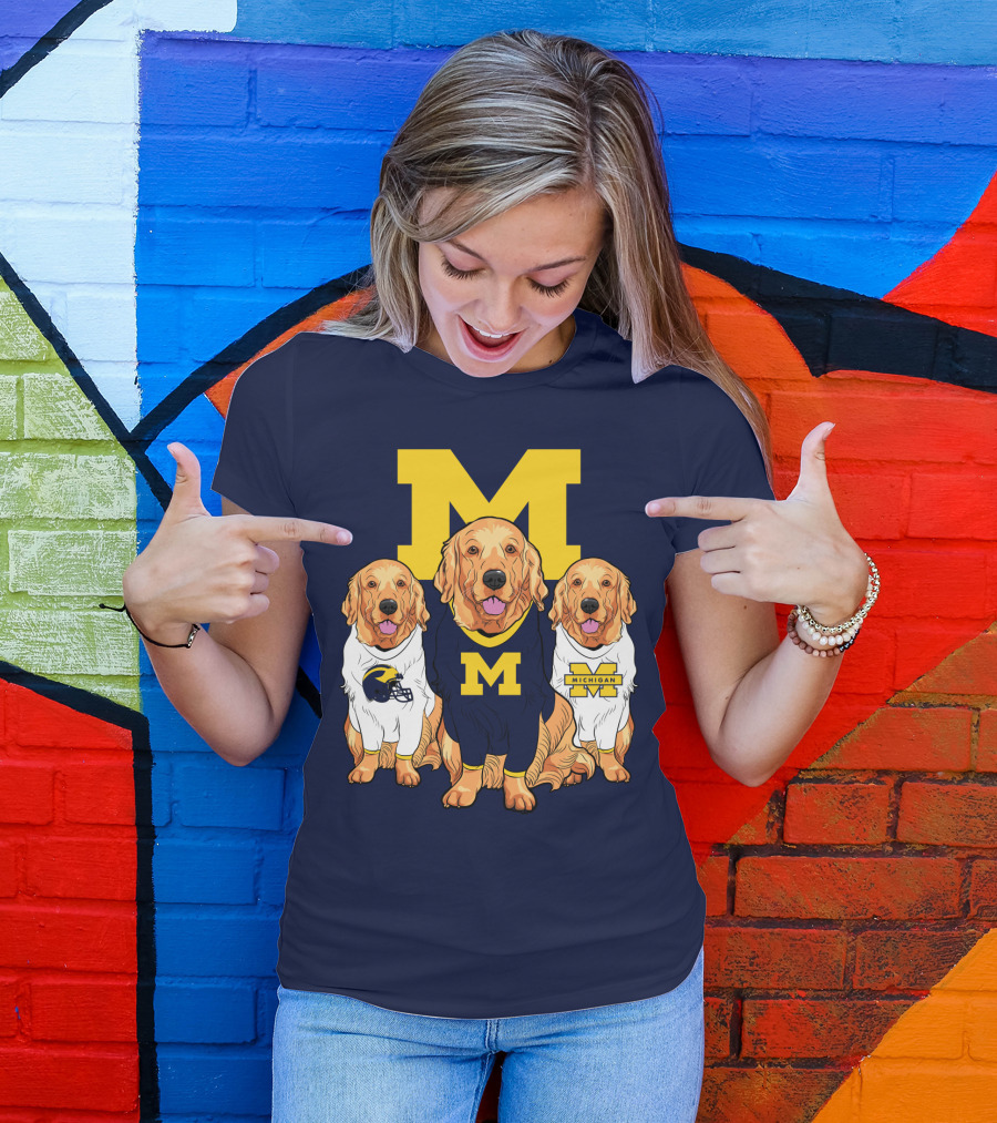 Michigan Wolverines Golden Retriever T-Shirt