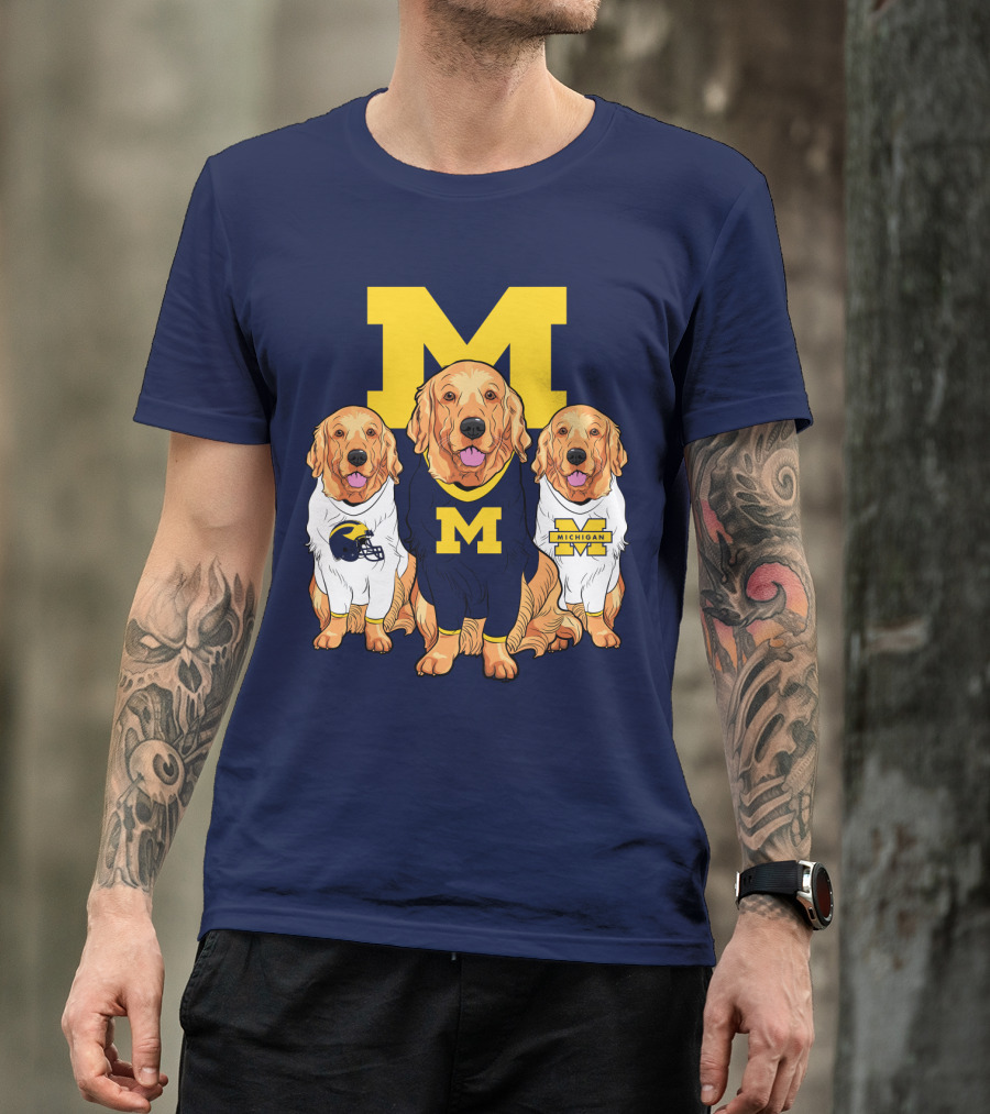 Michigan Wolverines Golden Retriever T-Shirt