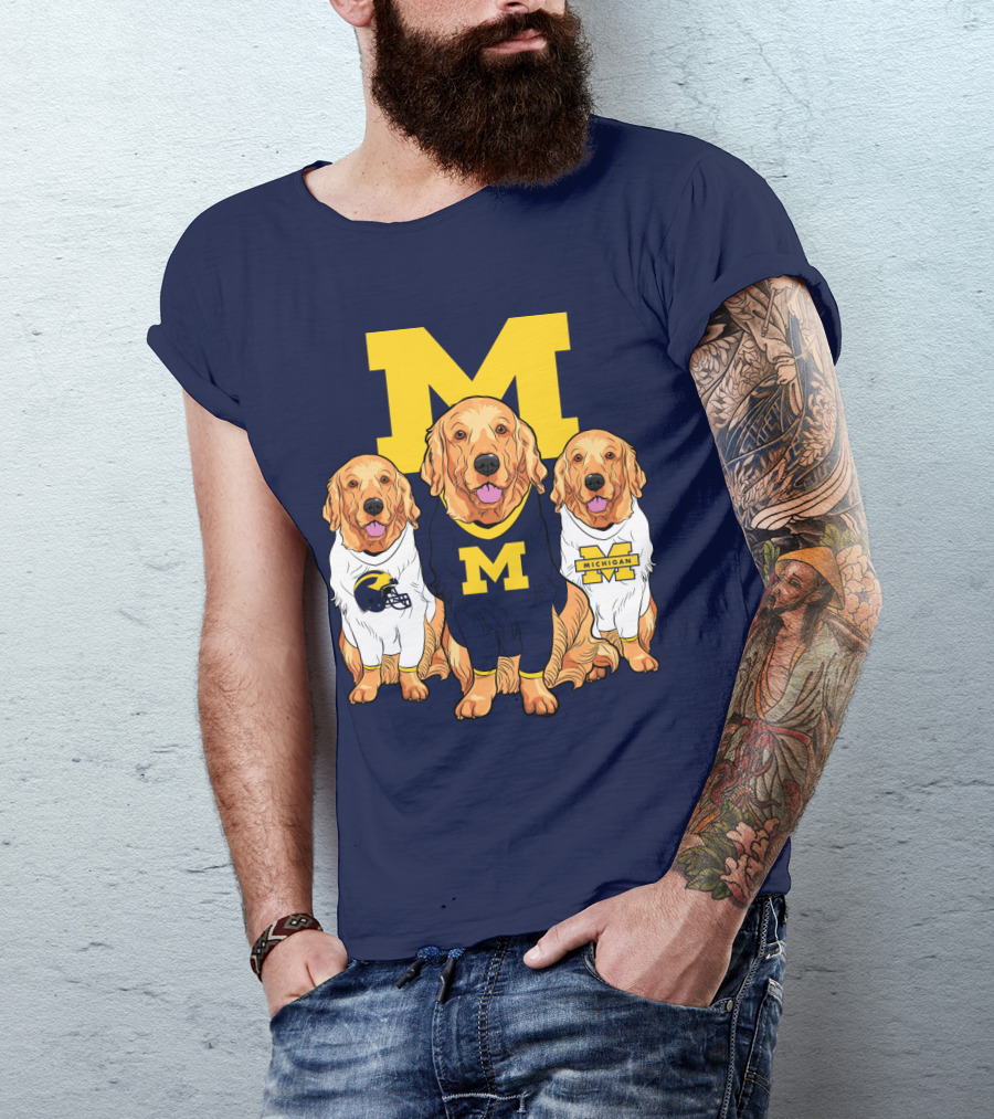 Michigan Wolverines Golden Retriever T-Shirt
