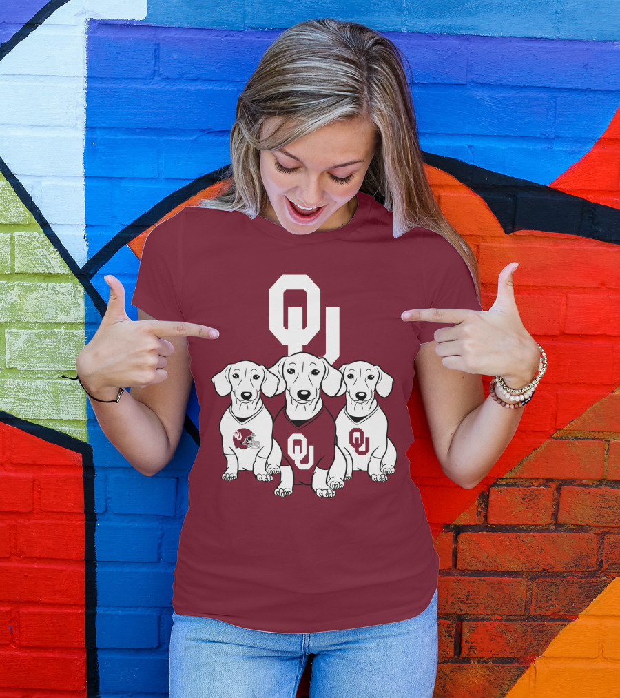 Oklahoma Sooners Three Dachshunds T-Shirt