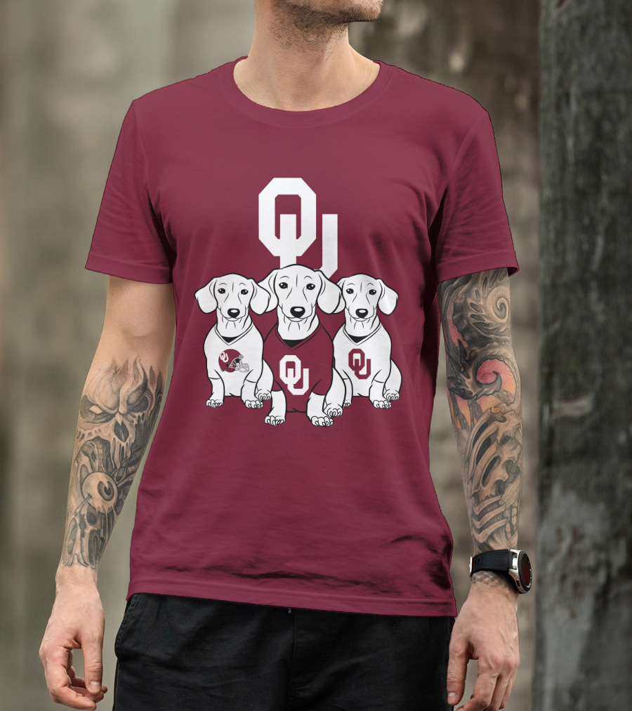 Oklahoma Sooners Three Dachshunds T-Shirt