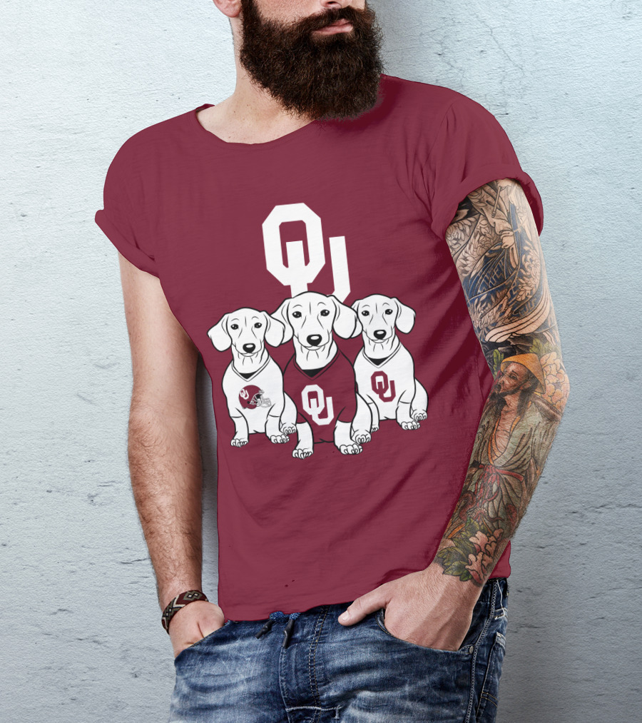 Oklahoma Sooners Three Dachshunds T-Shirt