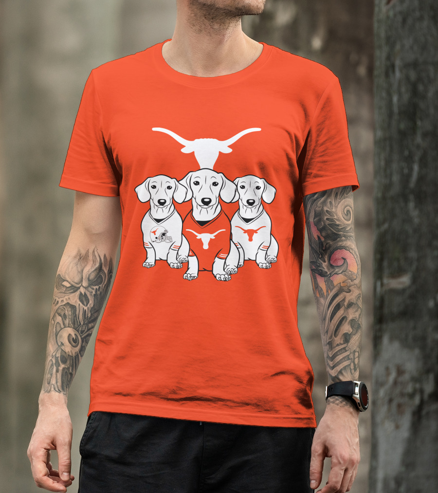 Longhorn Dogs Trio Texas Football T-Shirt