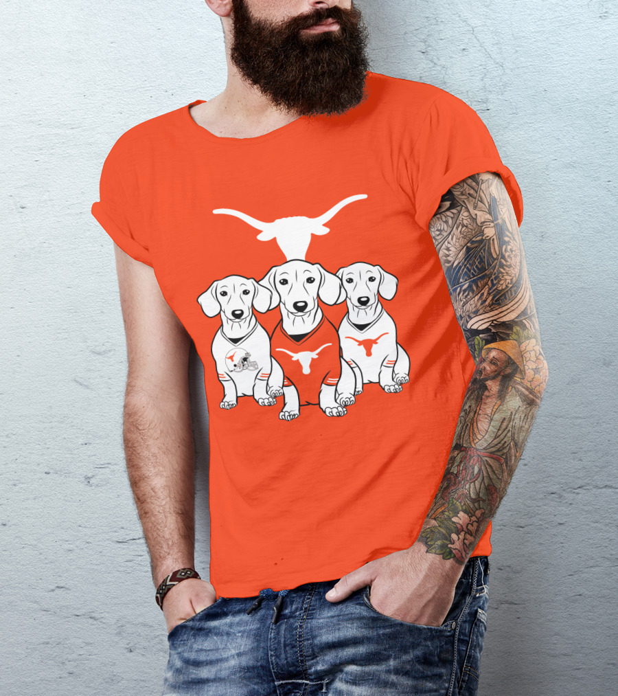 Longhorn Dogs Trio Texas Football T-Shirt