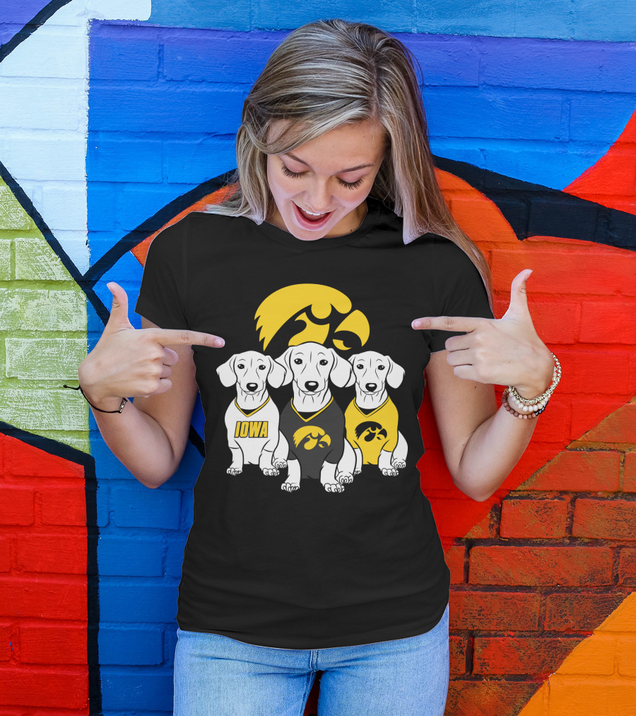 Iowa Hawkeyes Dachshund Trio T-Shirt