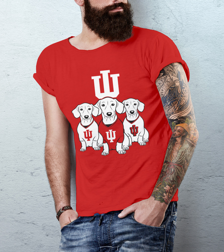 Indiana University Iu Logo Dogs T-Shirt
