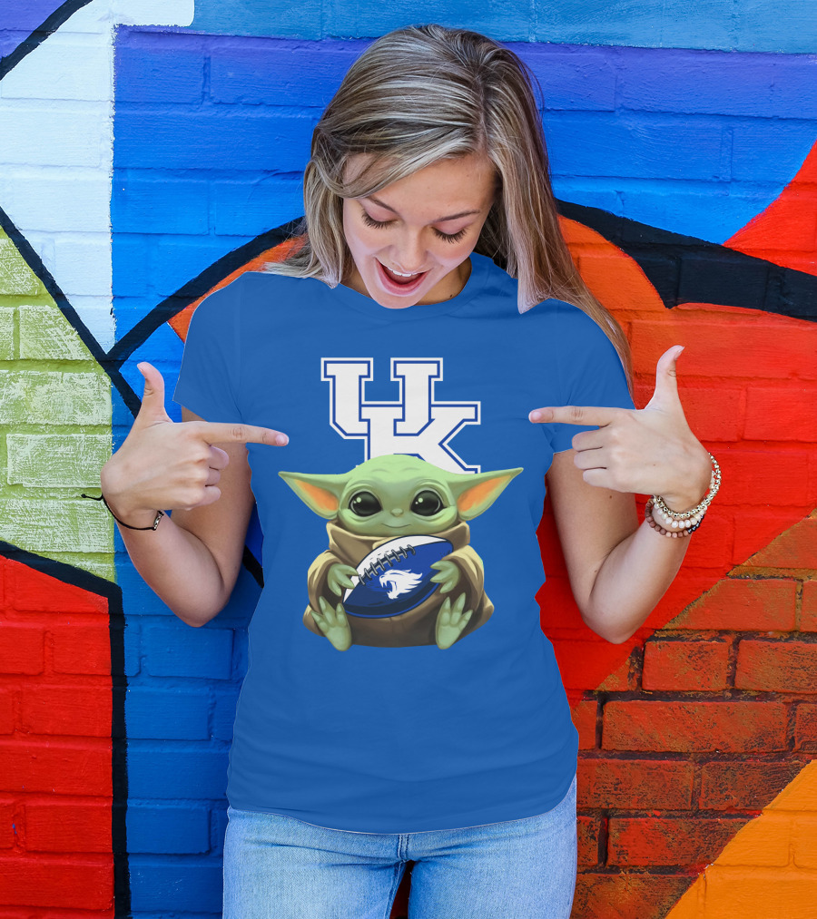 Baby Yoda UK Wildcats Football Fan T-Shirt