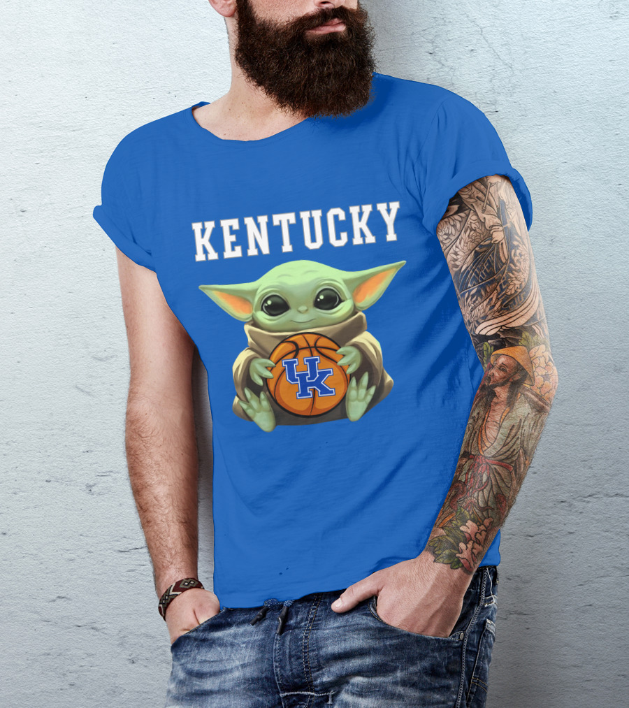 Kentucky Wildcats Baby Yoda Basketball T-Shirt