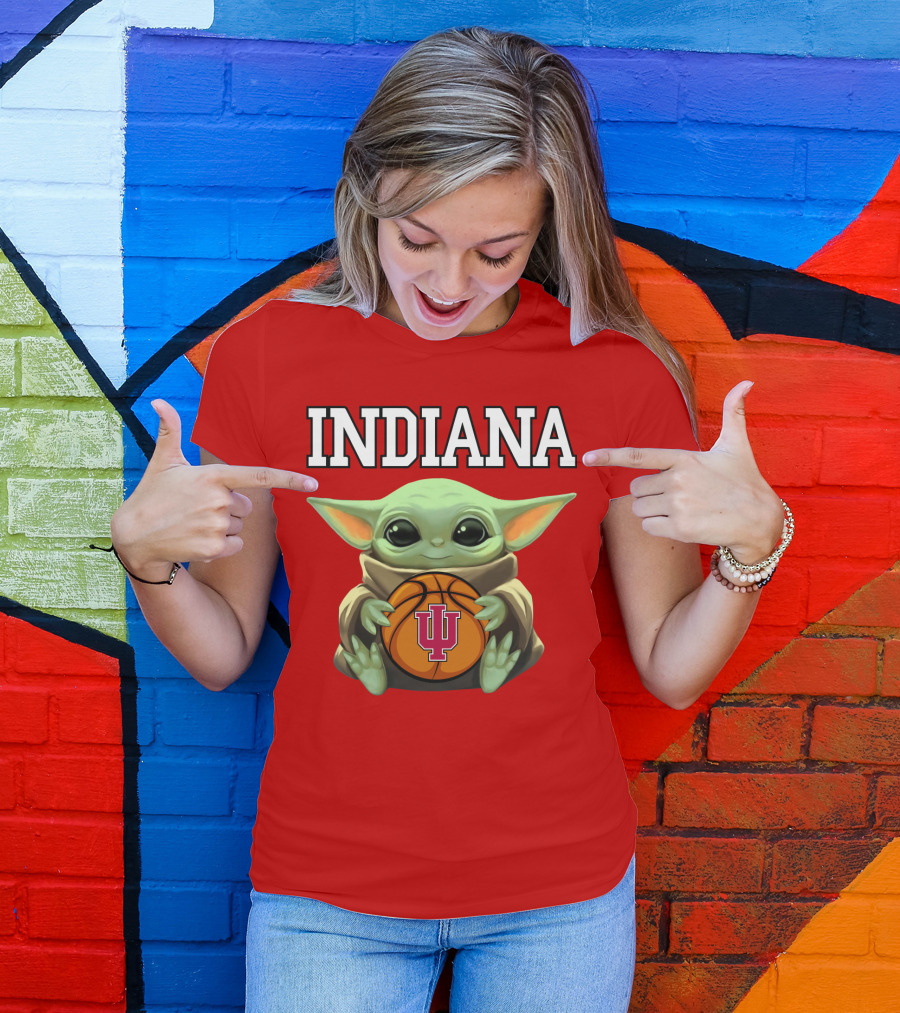Indiana Baby Yoda IU Basketball T-Shirt