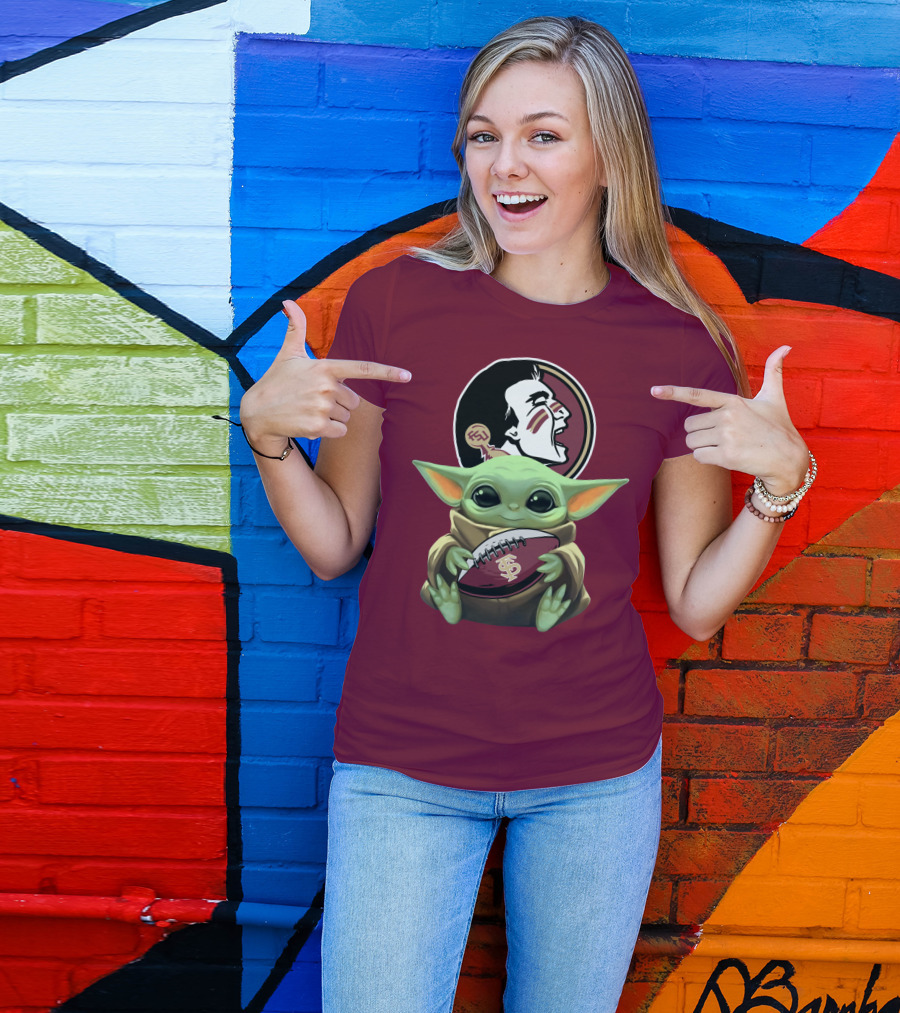 Baby Yoda Seminoles Football FSU T-Shirt