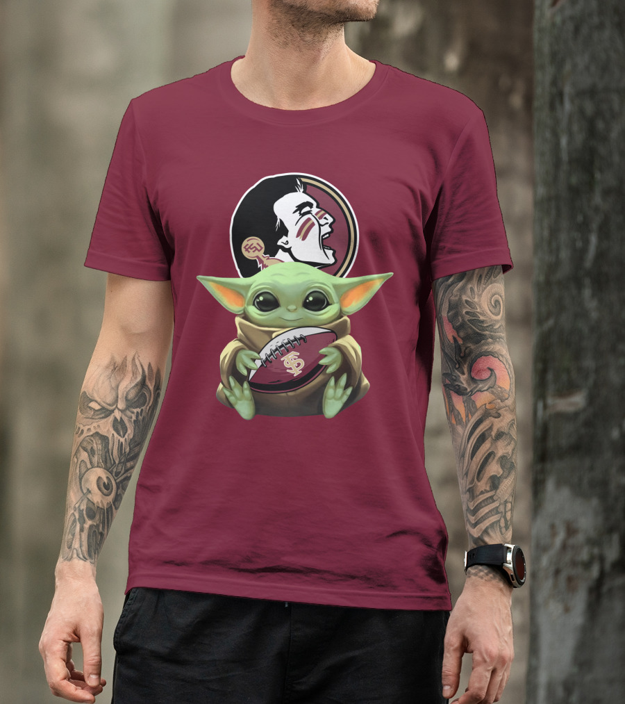 Baby Yoda Seminoles Football FSU T-Shirt