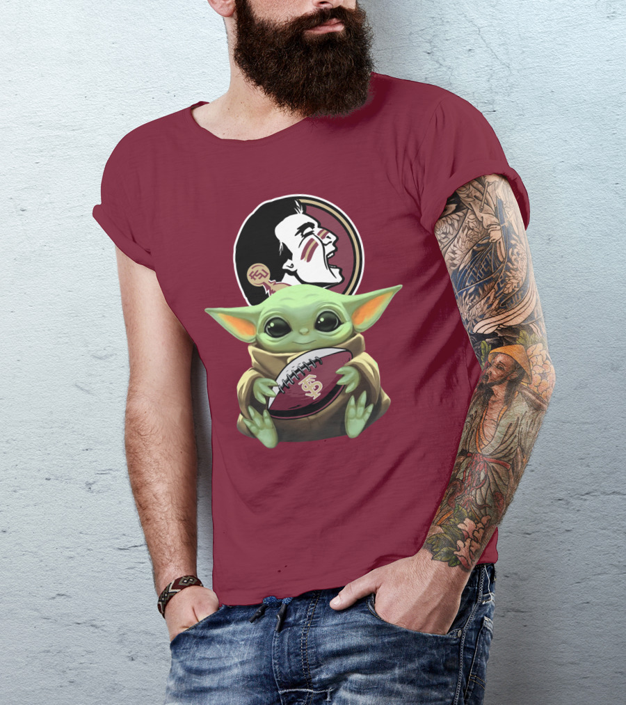 Baby Yoda Seminoles Football FSU T-Shirt