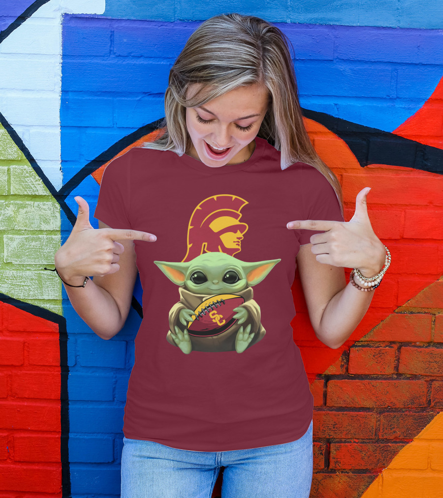 Baby Yoda USC Trojans Football T-Shirt