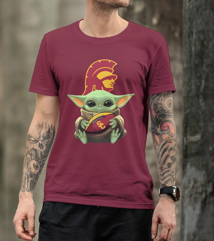 Baby Yoda USC Trojans Football T-Shirt