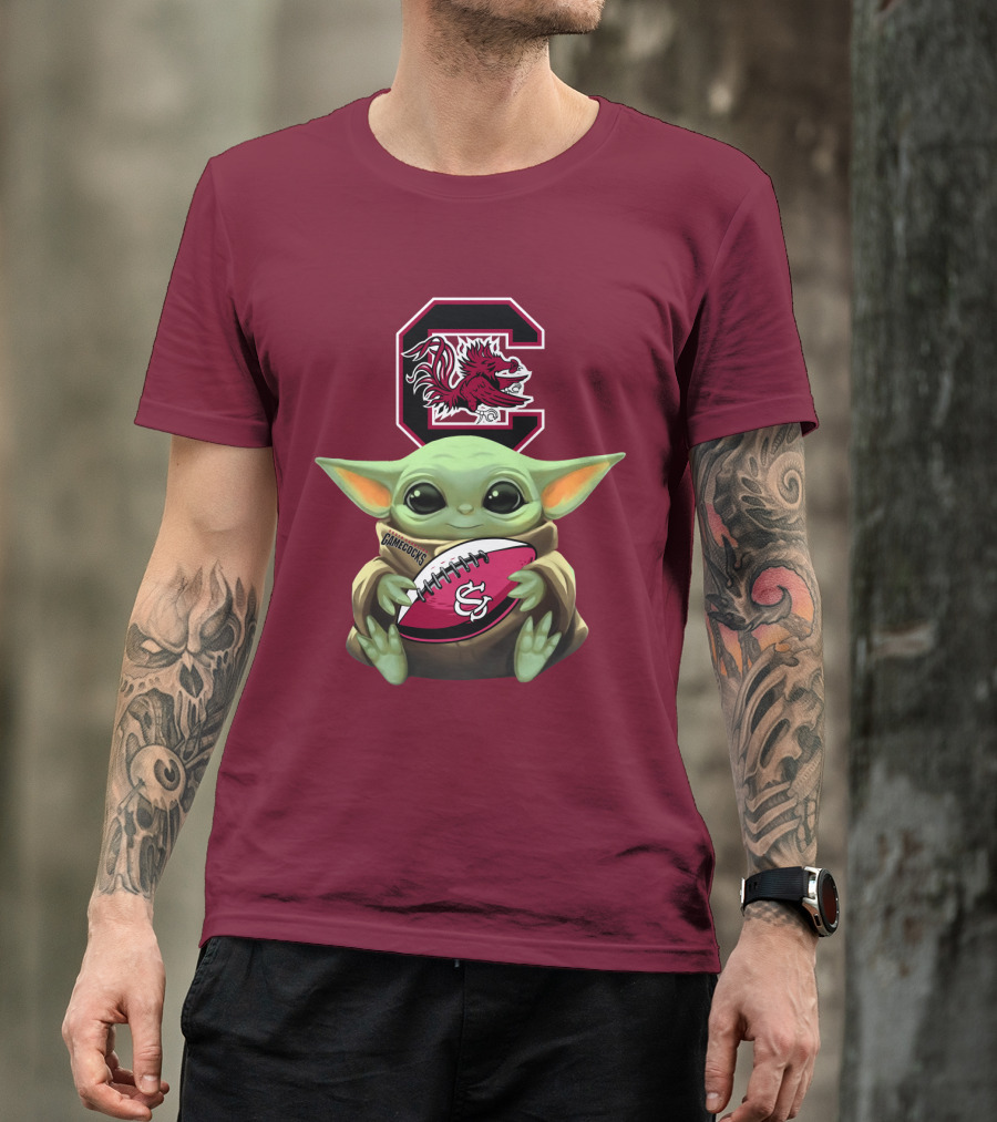 Baby Yoda Gamecocks South Carolina Football Fan T-Shirt