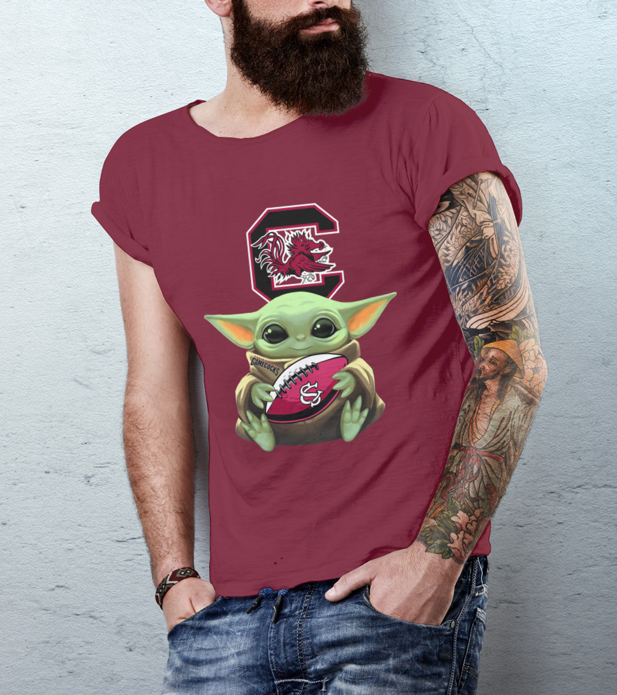 Baby Yoda Gamecocks South Carolina Football Fan T-Shirt