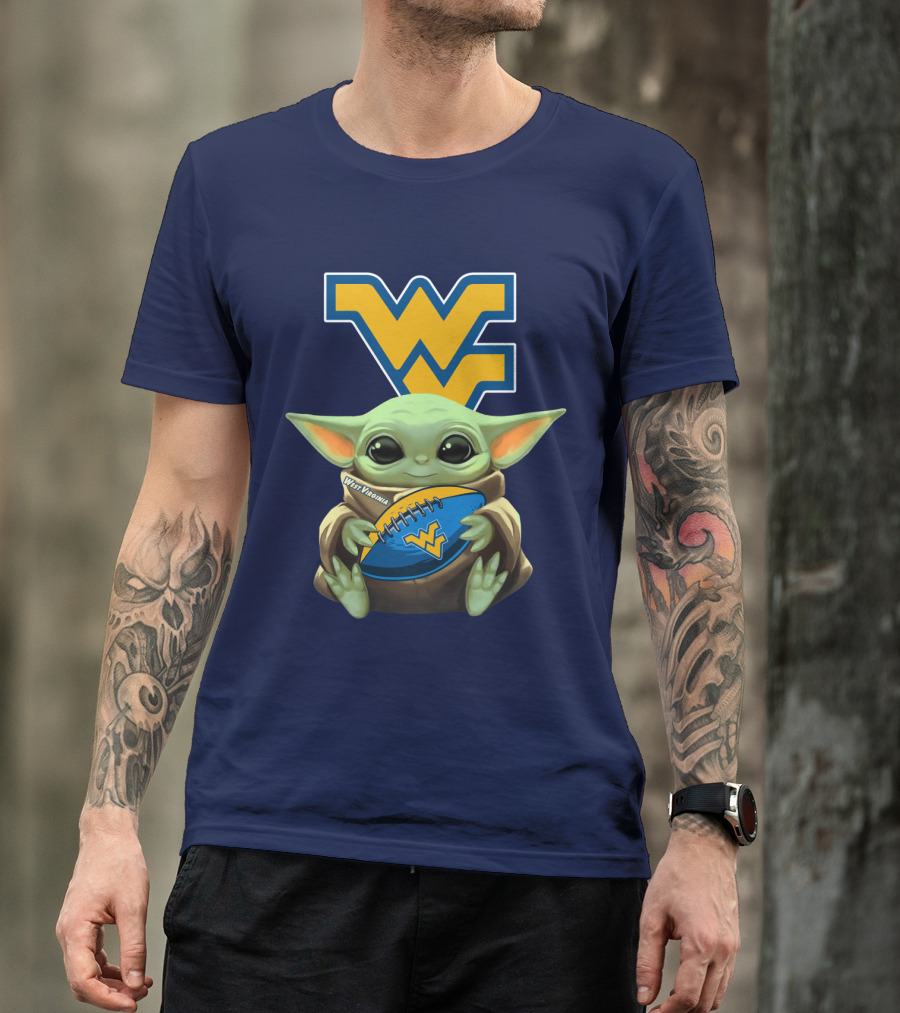West Virginia Baby Yoda Football Mountaineers T-Shirt