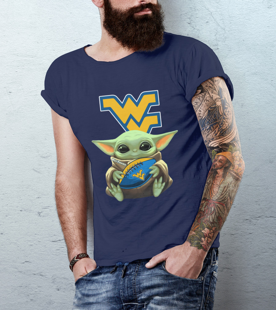 West Virginia Baby Yoda Football Mountaineers T-Shirt